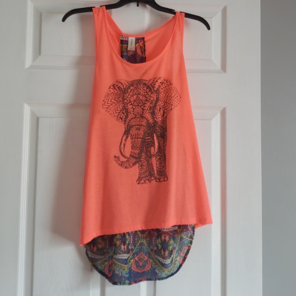Coral Pink Elephant Tank Top